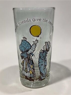 Vintage Holly Hobbie 1978 Drink Glass Special Friends Give the Heart a Lift